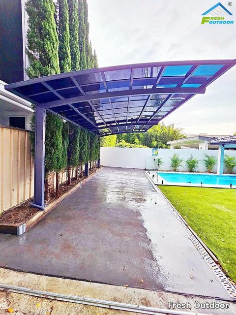 Fresh Outdoor project: Side carport along the driveway