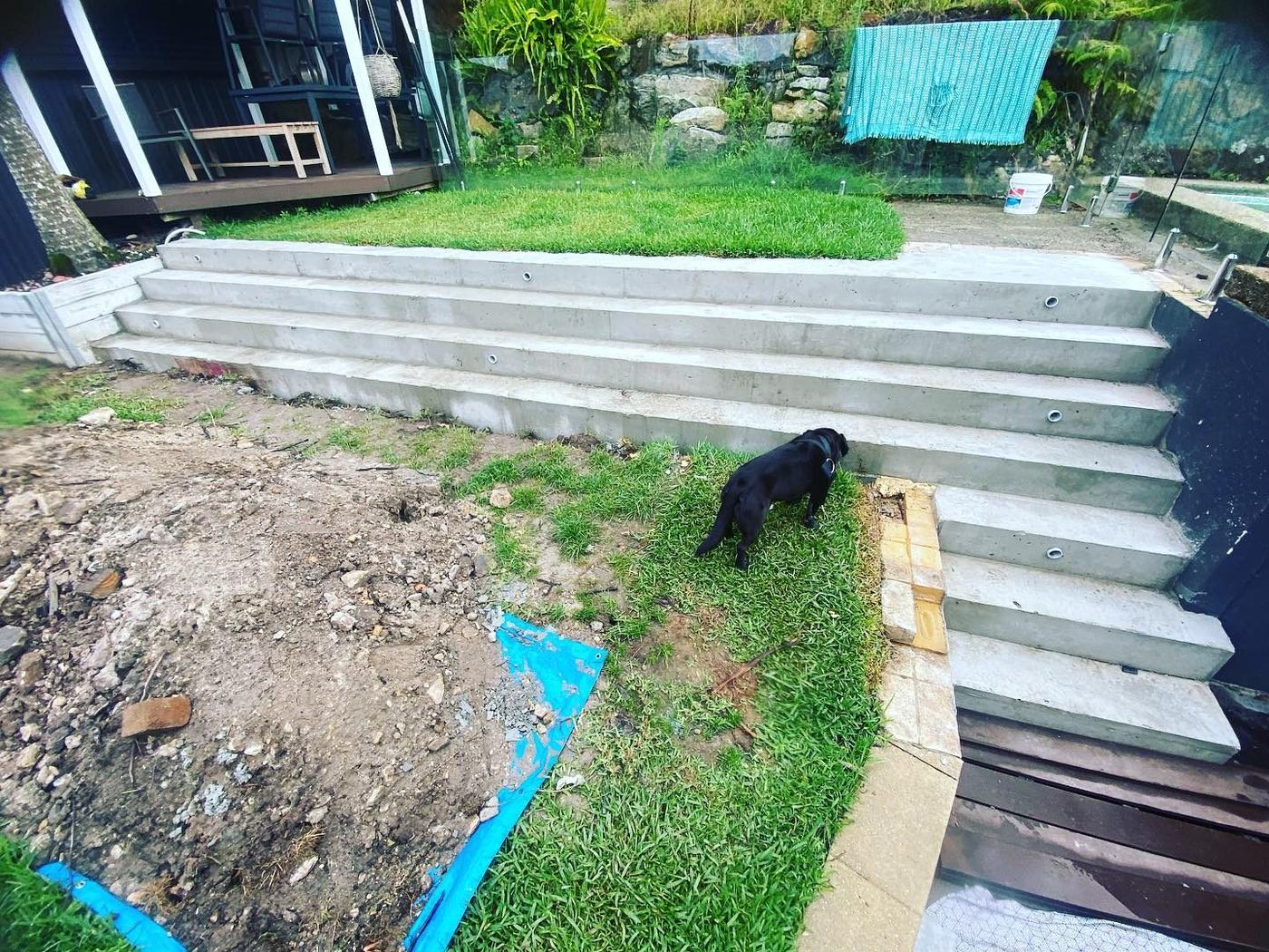 Garden steps, poured in place